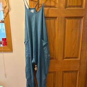 Free People Hydro Blue Hot Shot Onesie NWT